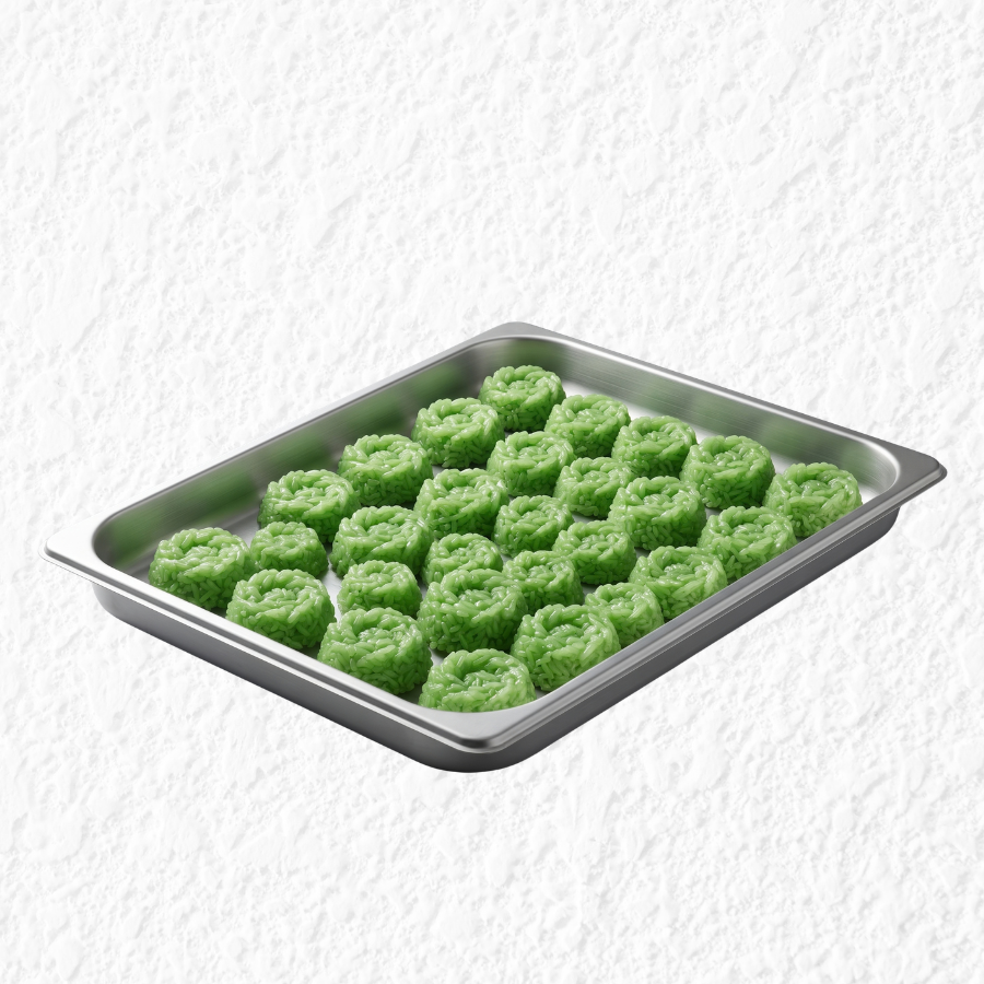 Green Pandan Sticky Rice Portion Tray