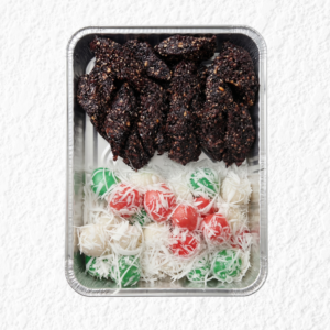Sesame-Peanut Rice Brittle & Onde-Onde Tray